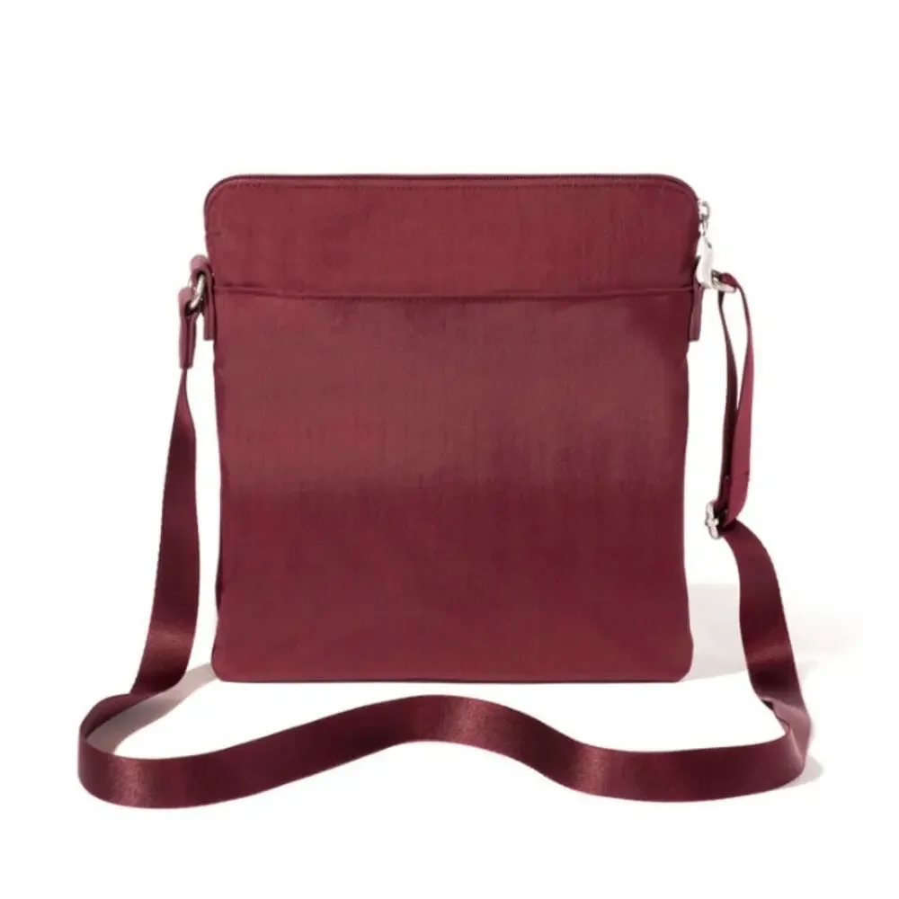 Baggallini Dark Cherry Go Bagg With RFID Phone Wristlet Crossbody Bag